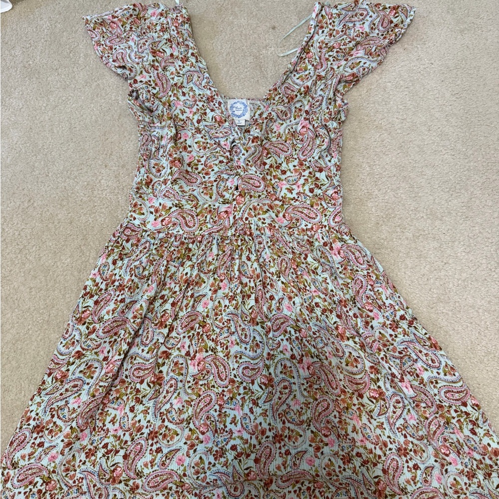 Blue Rain Multicolor Paisley Kids Dress